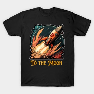 Bitcoin HODL Rocket to the Moon - Perfect for Crypto Enthusiasts T-Shirt